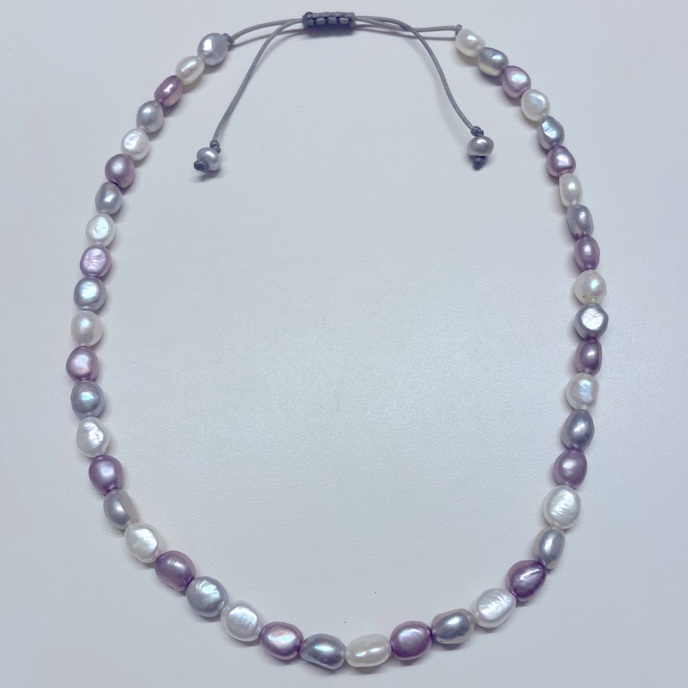 💯Genuine Pearl Necklace with Adjustable Lengh Nknot